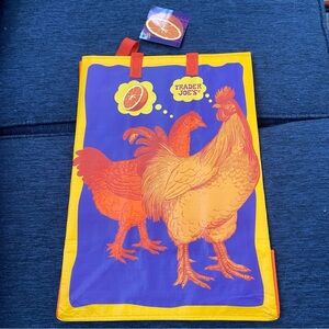 Rare Trader Joe's Colorful Chicken Tote Bag NWT